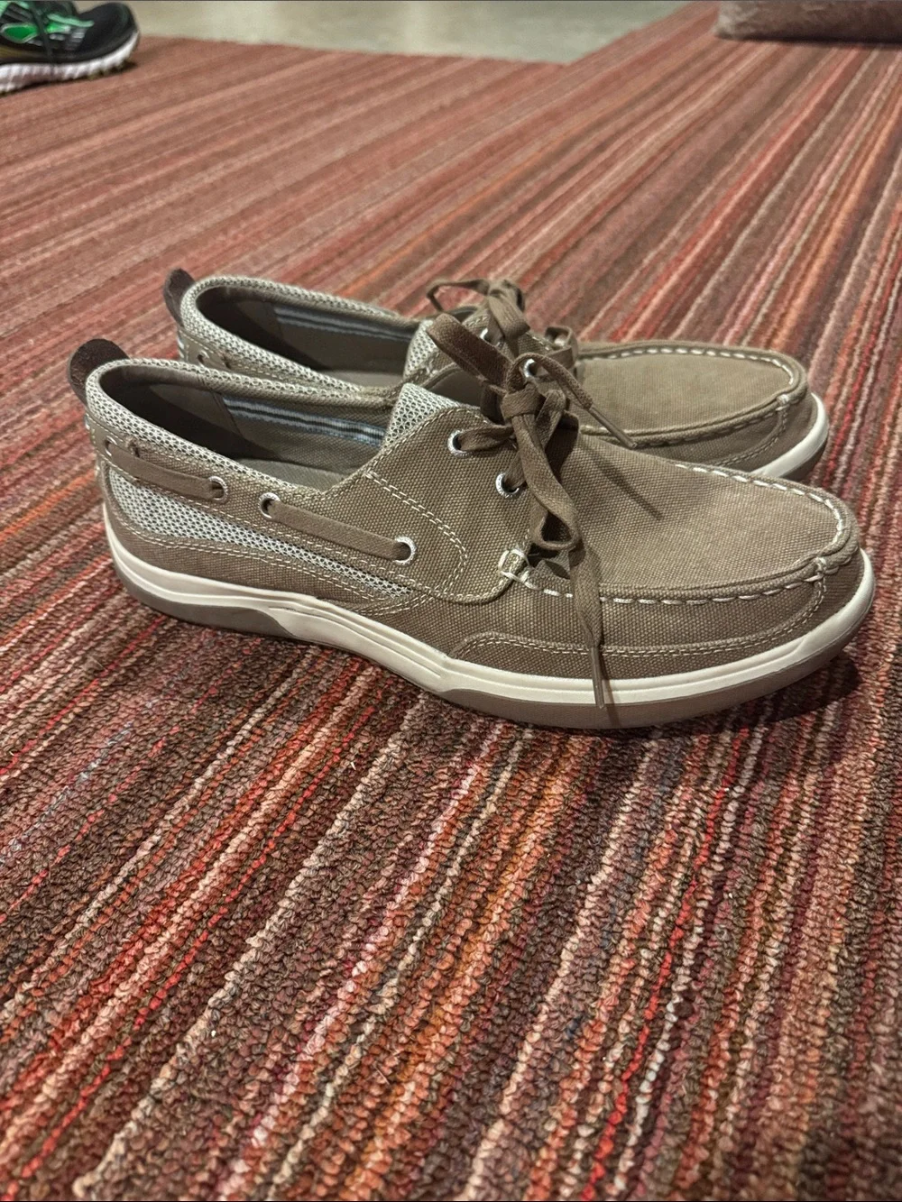 Margaritaville Taupe Canvas Boat Shoes